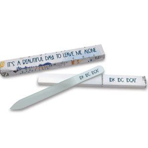 IDK. IDC. IDGAF GLASS NAIL FILE with Hard Case NEW Nailfile Funny Humorous Gift